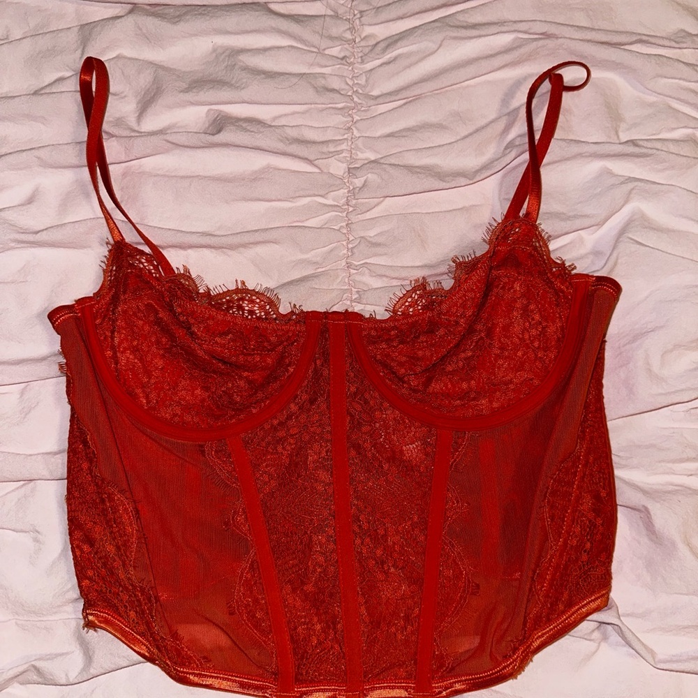 White Fox Orange Lace Bustier